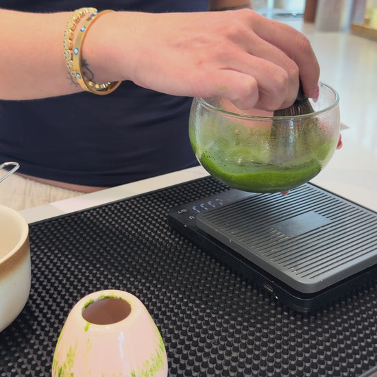 Bella Mia Matcha Being Whisked In-Store